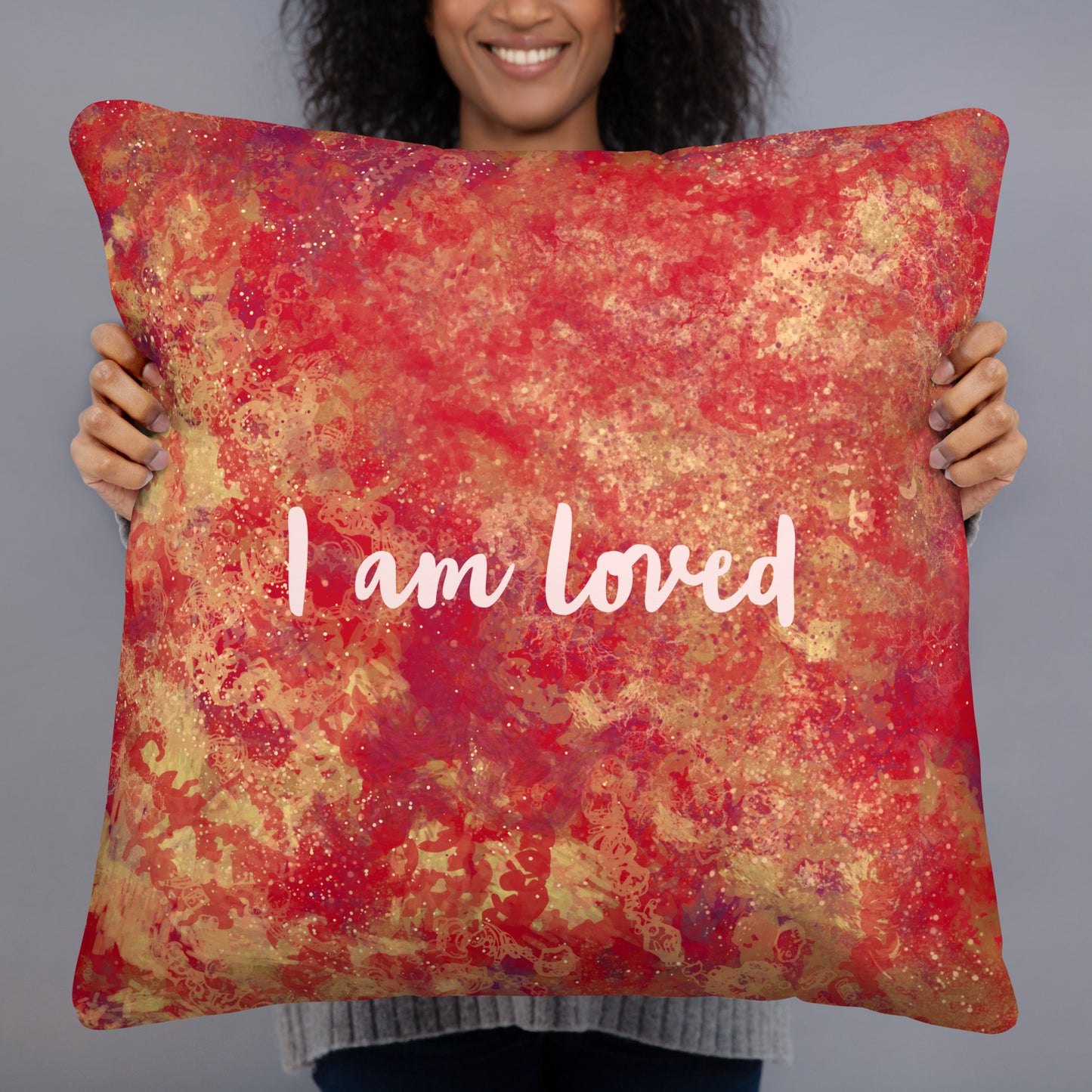Basic Pillow - Hamsa, "I am loved" image 5