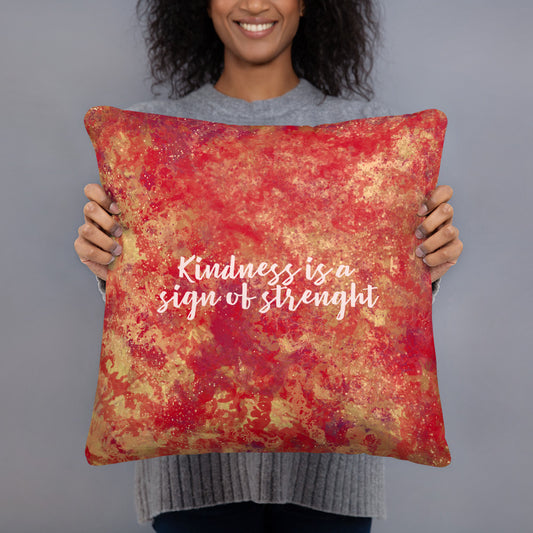 Basic Pillow - Elephant, "Kindness is a sign of strength" image 1