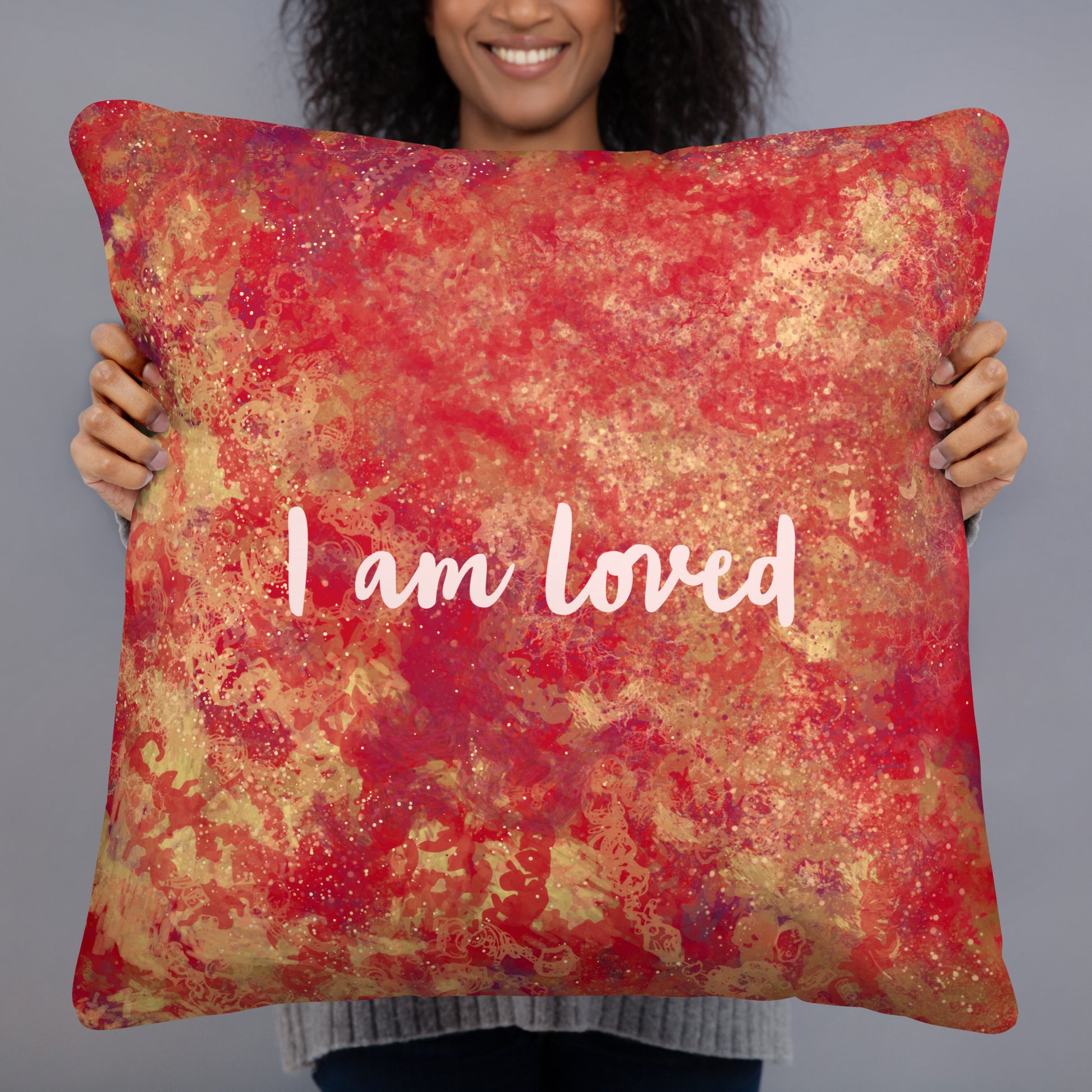 Basic Pillow - Hamsa, "I am loved" image 5