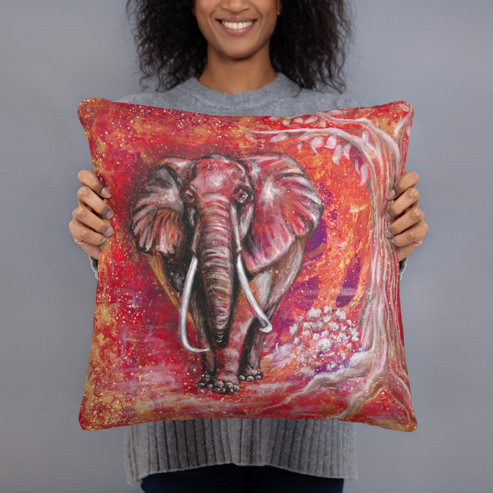 Basic Pillow - Elephant, "Kindness is a sign of strength" image 0