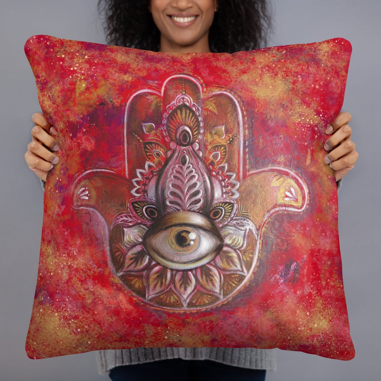 Basic Pillow - Hamsa, "I am loved" image 4