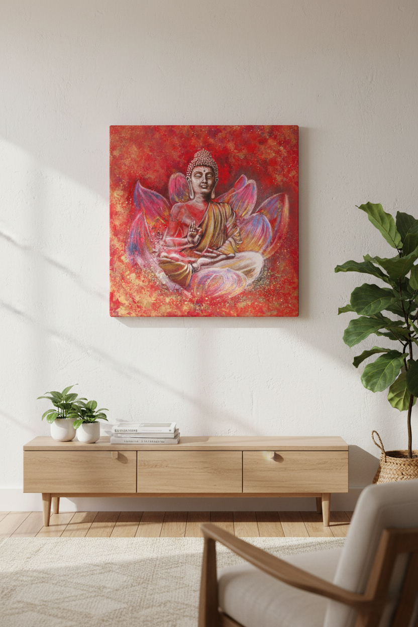 “Red Buddha” On Canvas