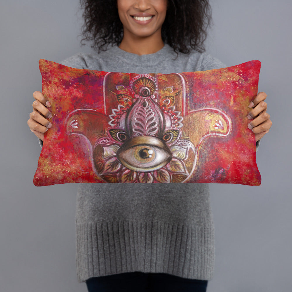 Basic Pillow - Hamsa, "I am loved" image 2