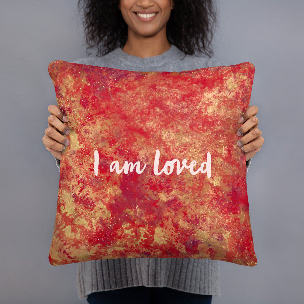 Basic Pillow - Hamsa, "I am loved" image 1
