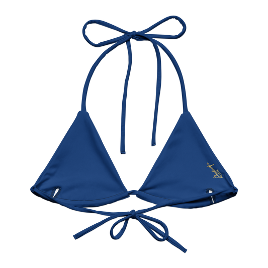 All-over print recycled string bikini top