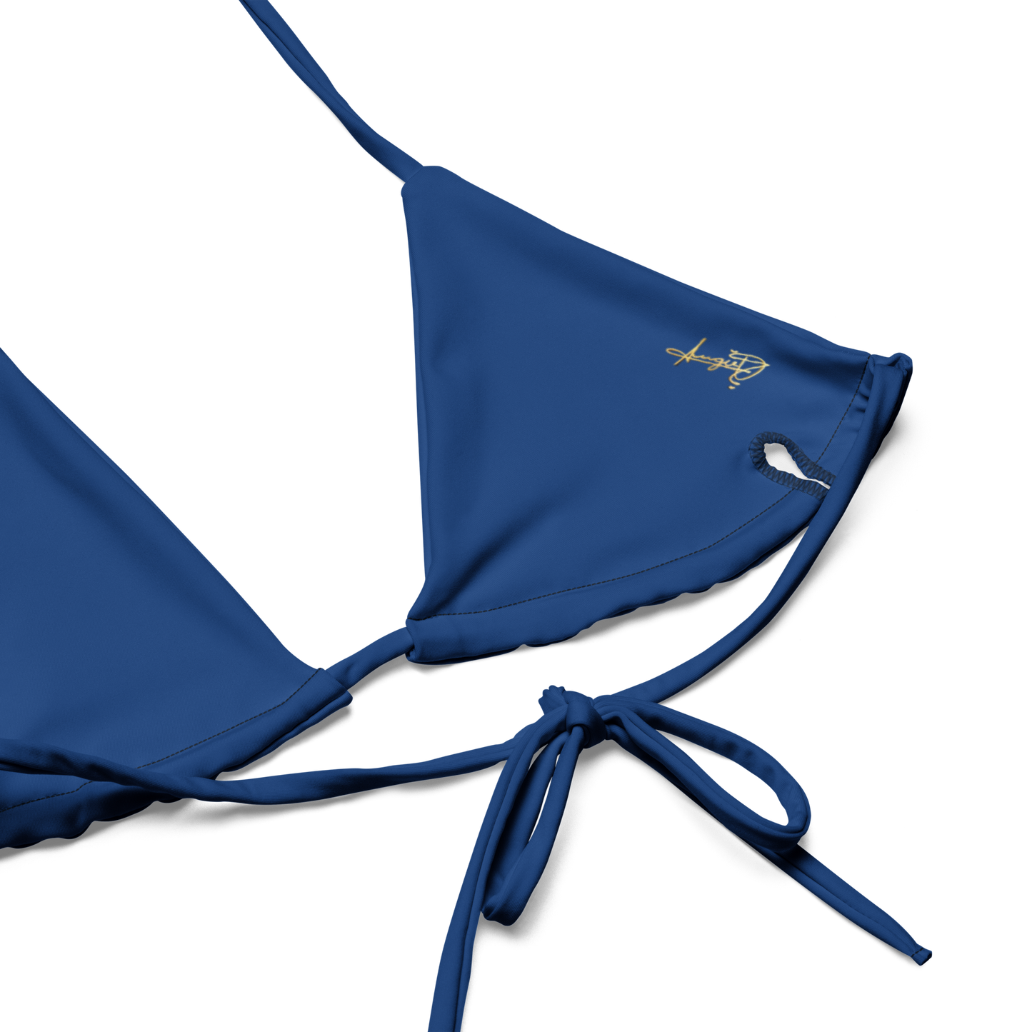 All-over print recycled string bikini top