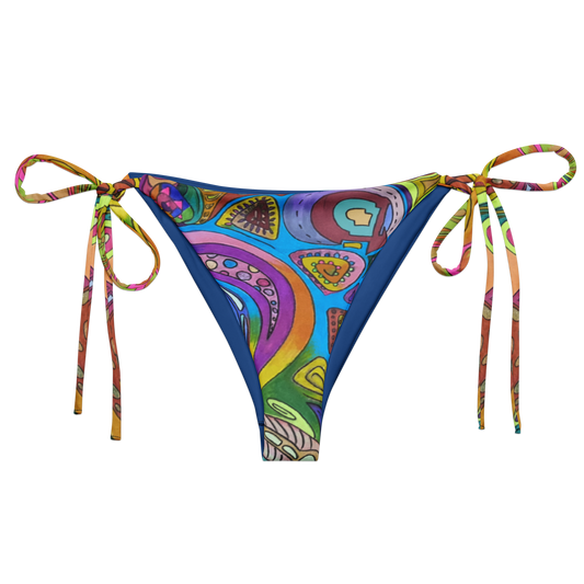Doodle - All-over print recycled string bikini bottom
