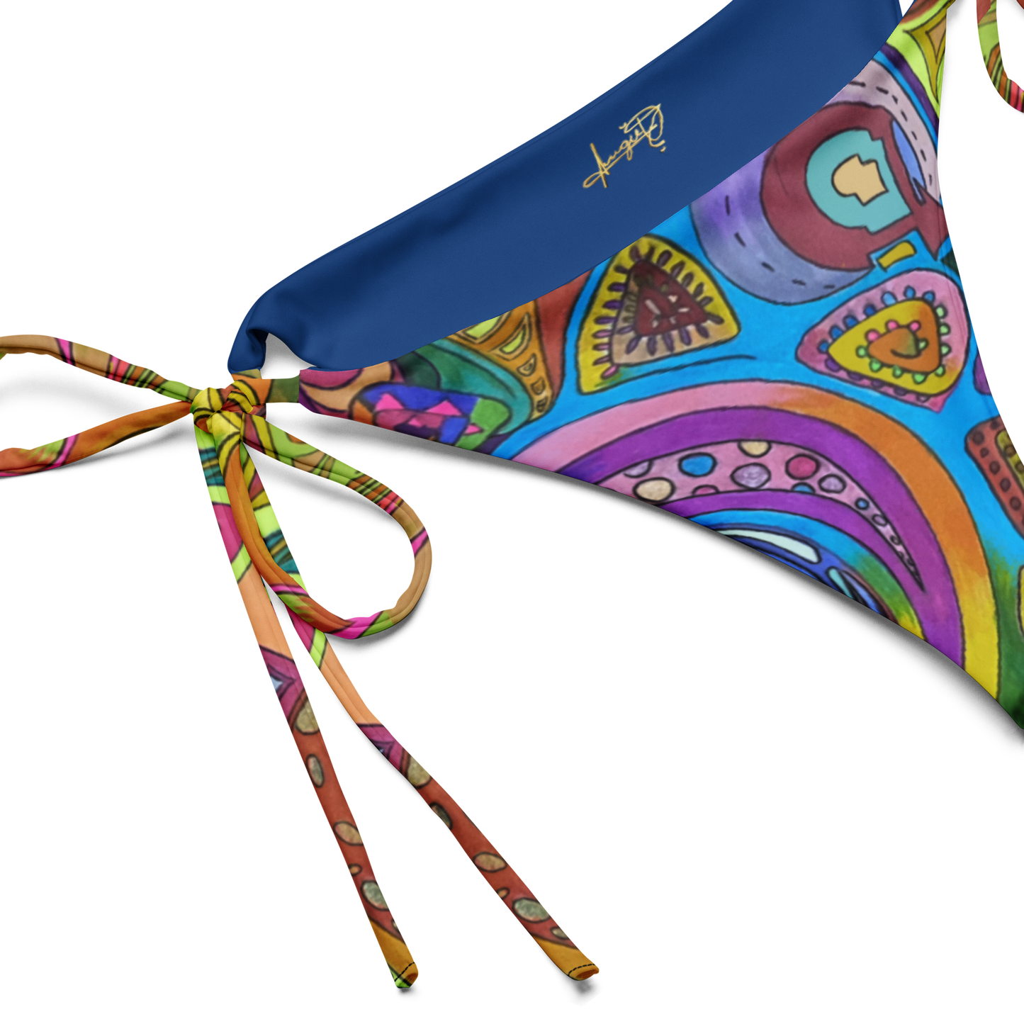 Doodle - All-over print recycled string bikini bottom