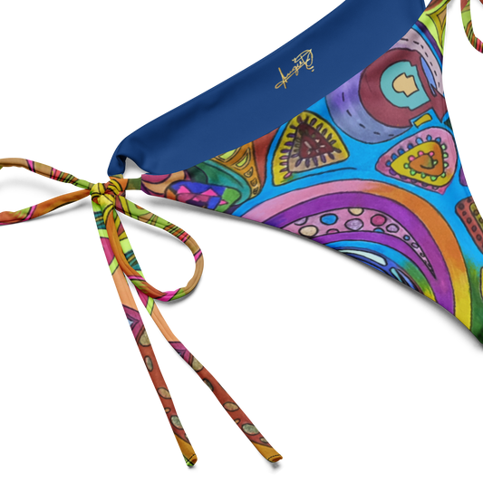 Doodle - All-over print recycled string bikini bottom