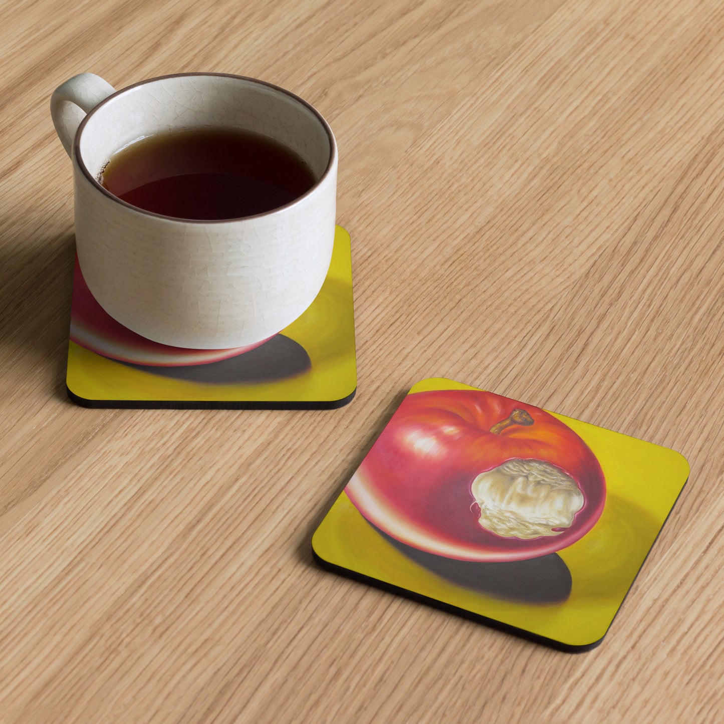 Cork-back coaster - Apple & Eve image 0